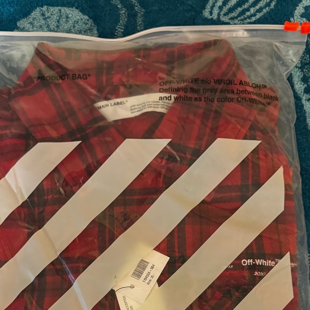 Off-White Flannel Button Up - Picture 6 of 8